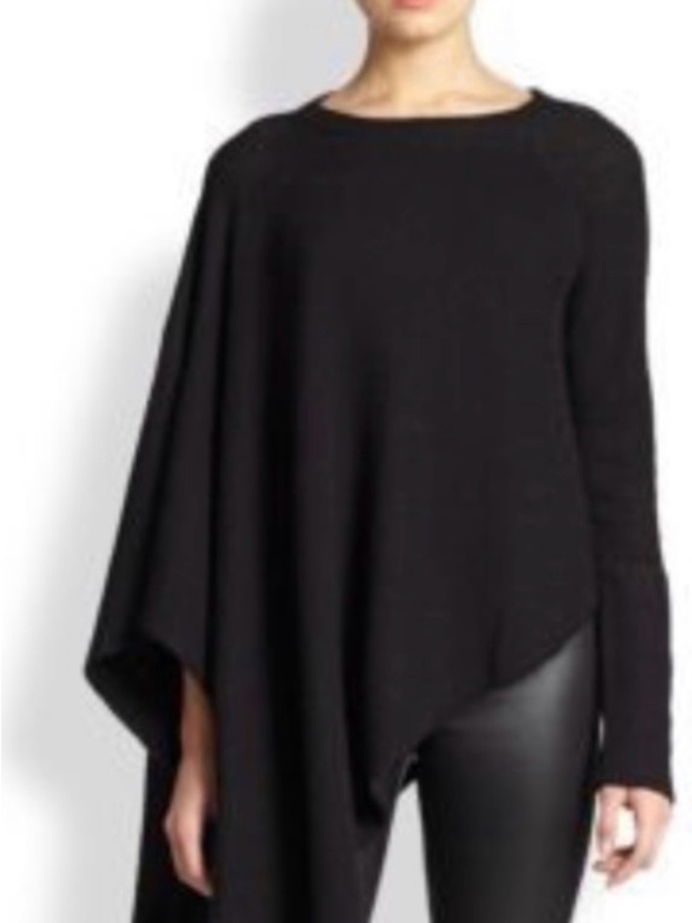 Helmut Lang Black 100% Alpaca Asymmetrical Sweater